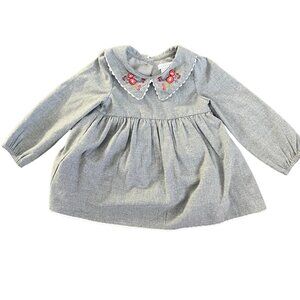 Tahari Girls/toddler Gray Collar Long sleeve Dress 24mo